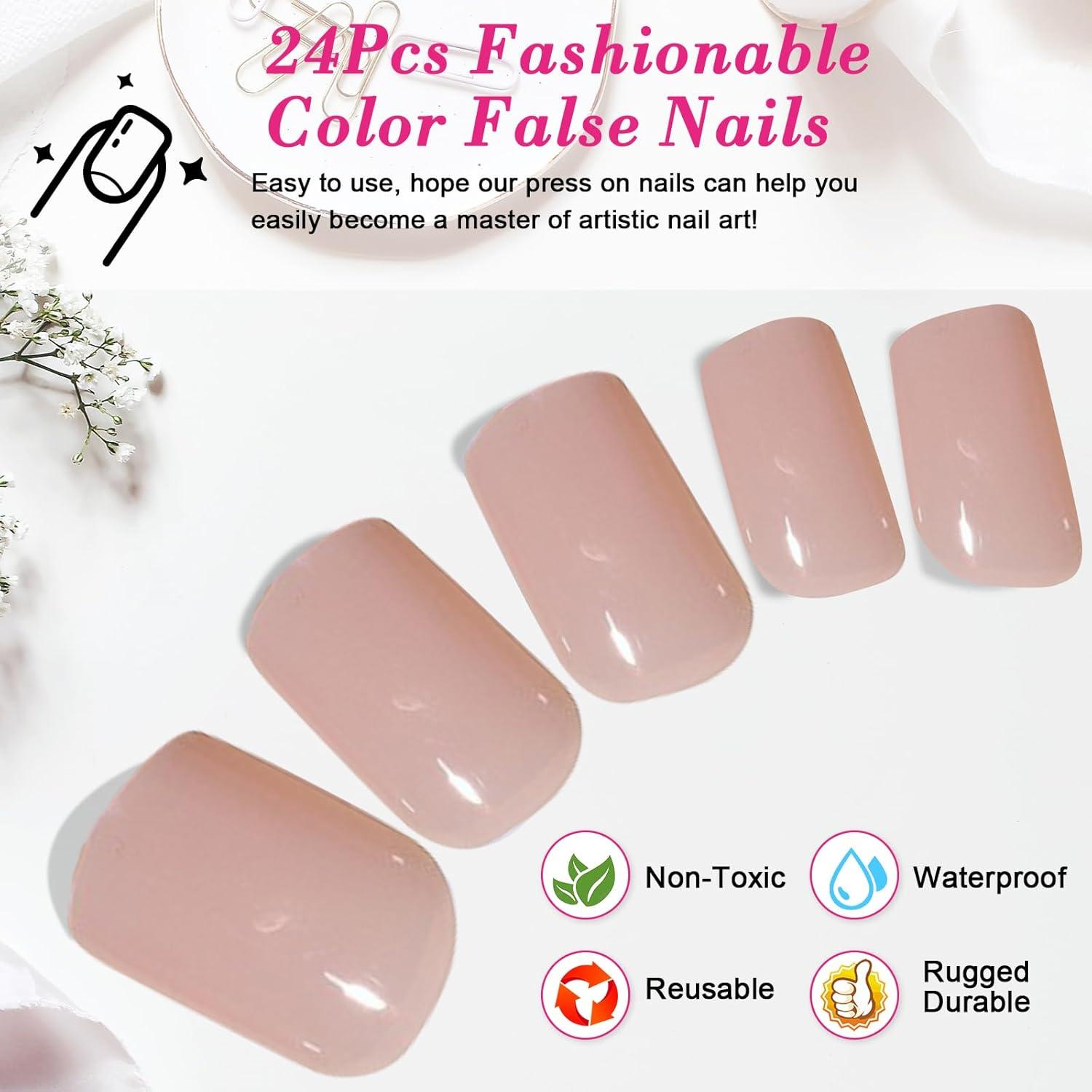 24 Stück rosa Nägel Zum Aufkleben - French Press on Nails