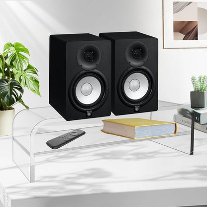 2-Ebenen Monitorständer aus Acryl mit Stauraum