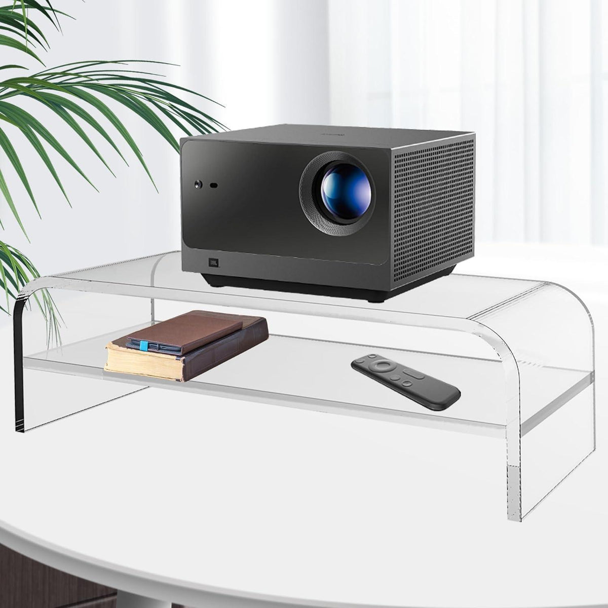 2-Ebenen Monitorständer aus Acryl mit Stauraum