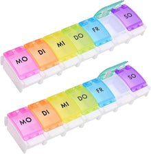 Tablettenbox, Pillendose 7 Tage Regenbogen Design große Fächer