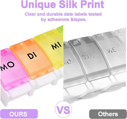 Tablettenbox 7 Tage Pillendose Regenbogen Design Vitamin Fischöl