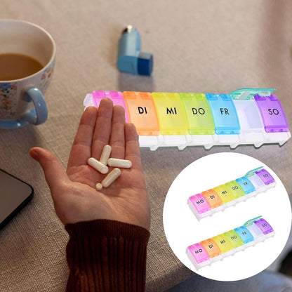 Tablettenbox 7 Tage Kleine Regenbogen Pillendose Vitamin Fischöl