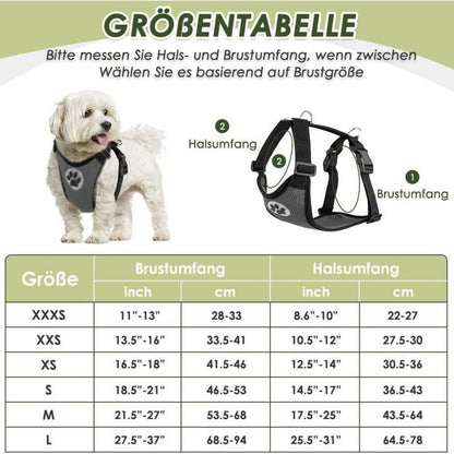Hundegeschirr Auto Sicherheitsgurt Set Grau S