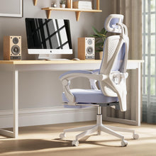 Ergonomischer Bürostuhl mit Fußstütze und Kopfstütze, Violett