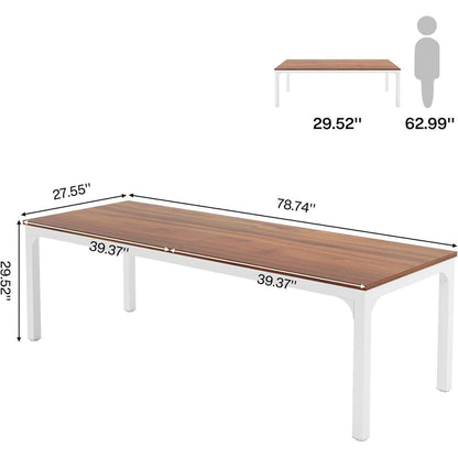 Doppelter Schreibtisch 200x70cm – Home Office & Büro Tisch Nussbaum