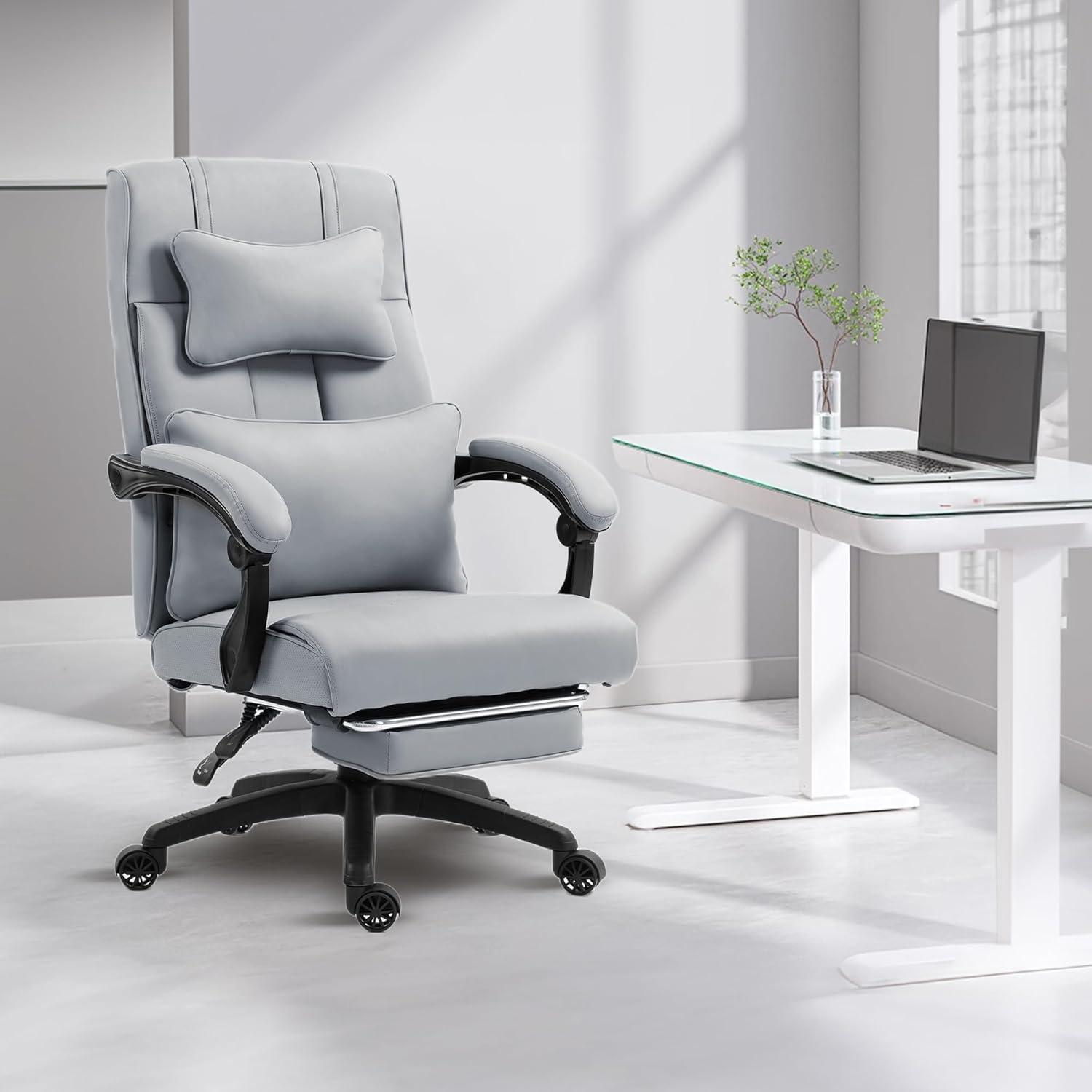 Ergonomischer Chefsessel Bürostuhl mit Fußstütze und