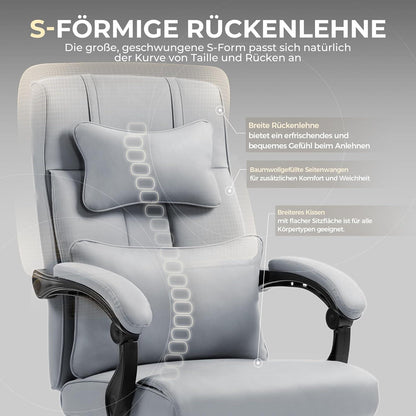 Ergonomischer Chefsessel mit Fußstütze und verstellbaren Funktionen