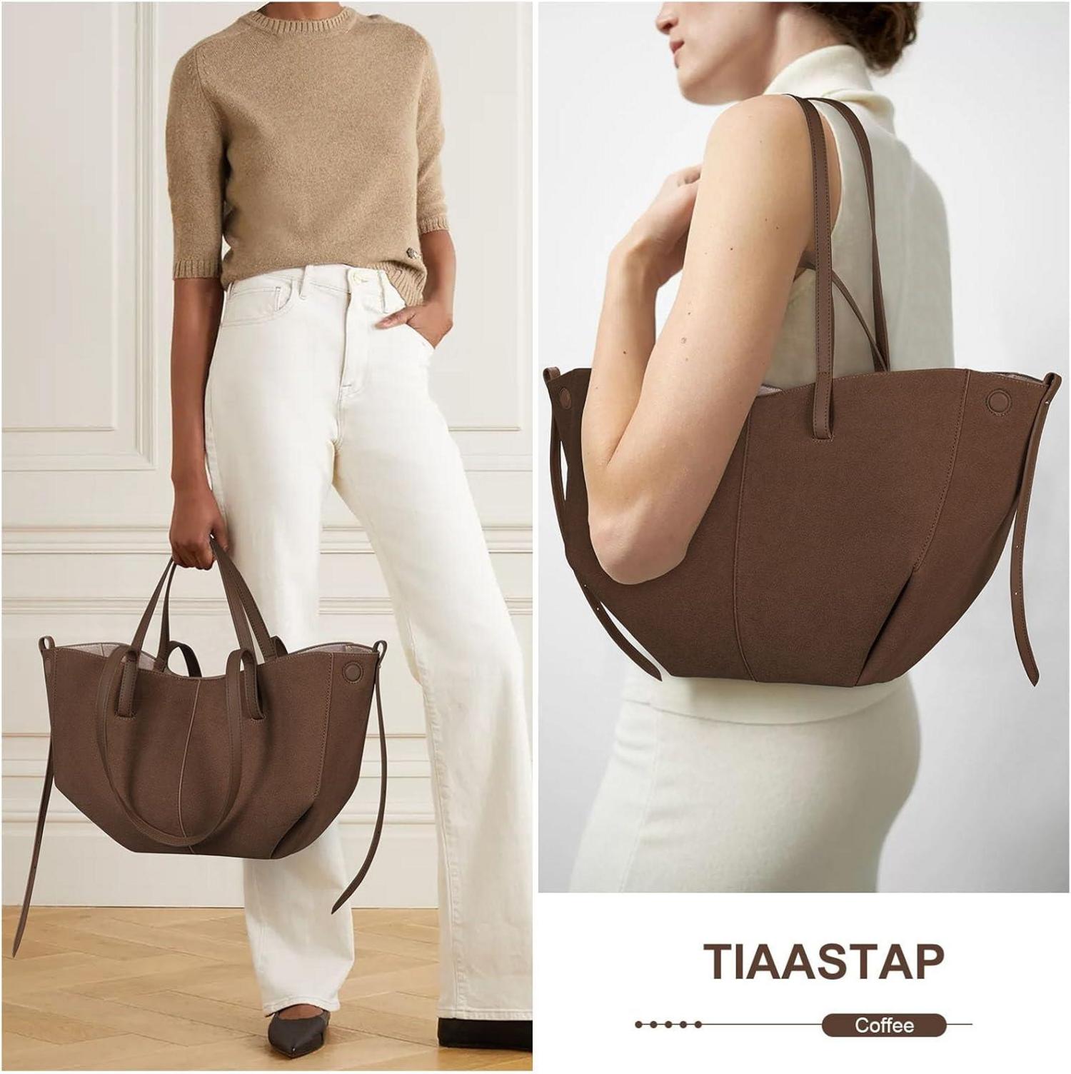 TIAASTAP Tote Bag Kunstleder Große Henkeltasche Elegante