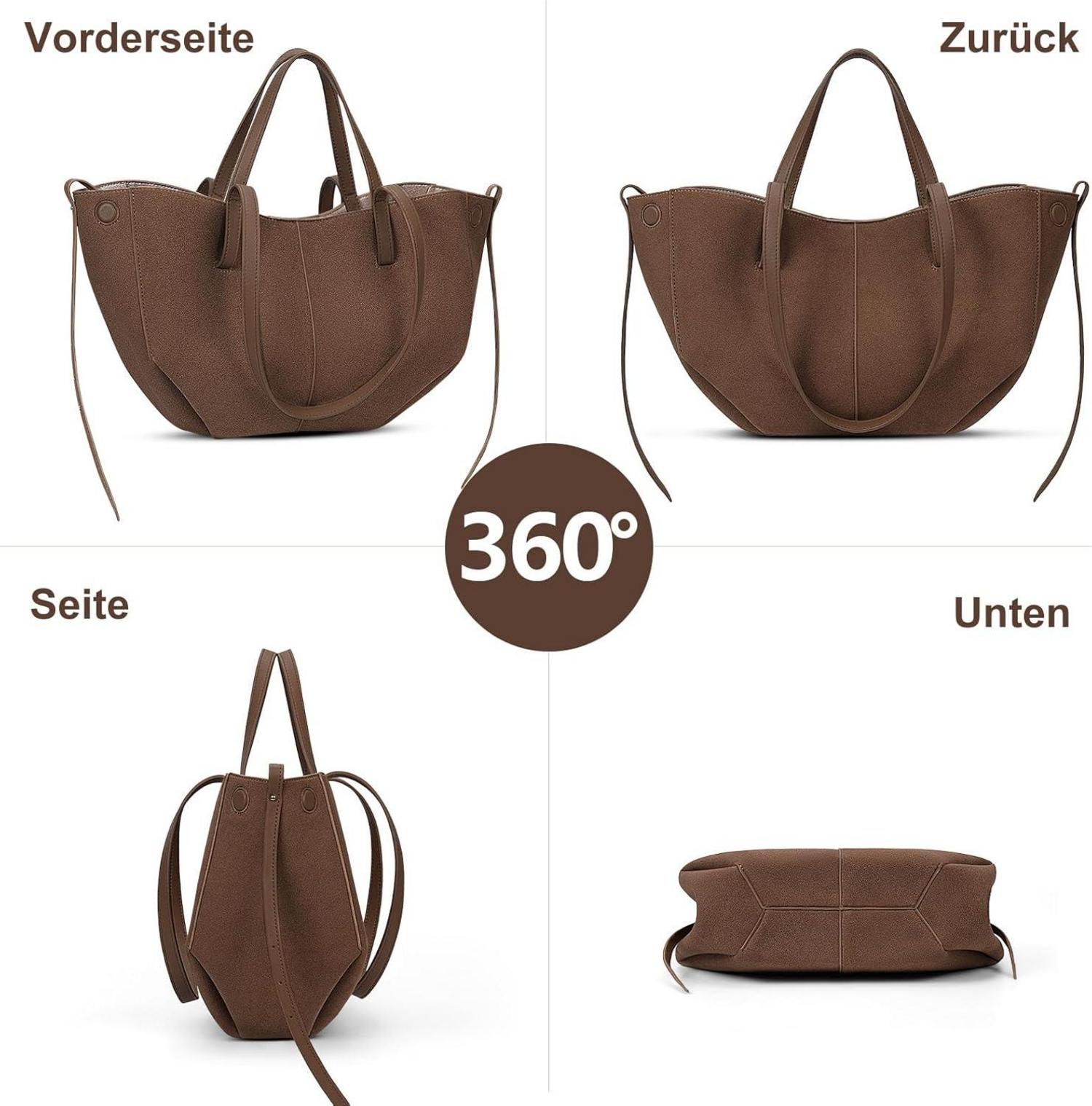 Tote Bag Kunstleder Damen Groß Shopper Elegante Umhängetasche