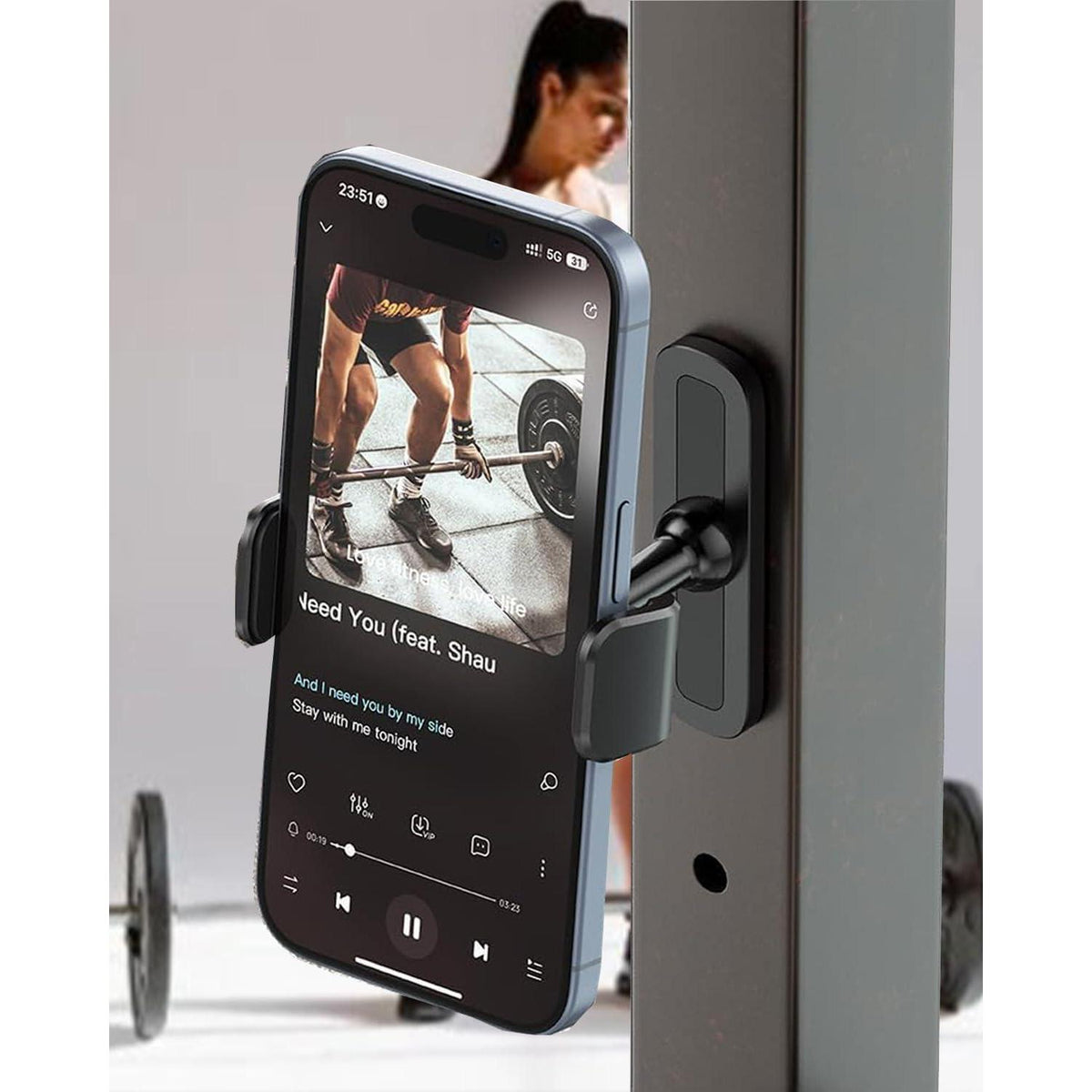 Magnet Handyhalterung Fitnessstudio 360° Einstellbar