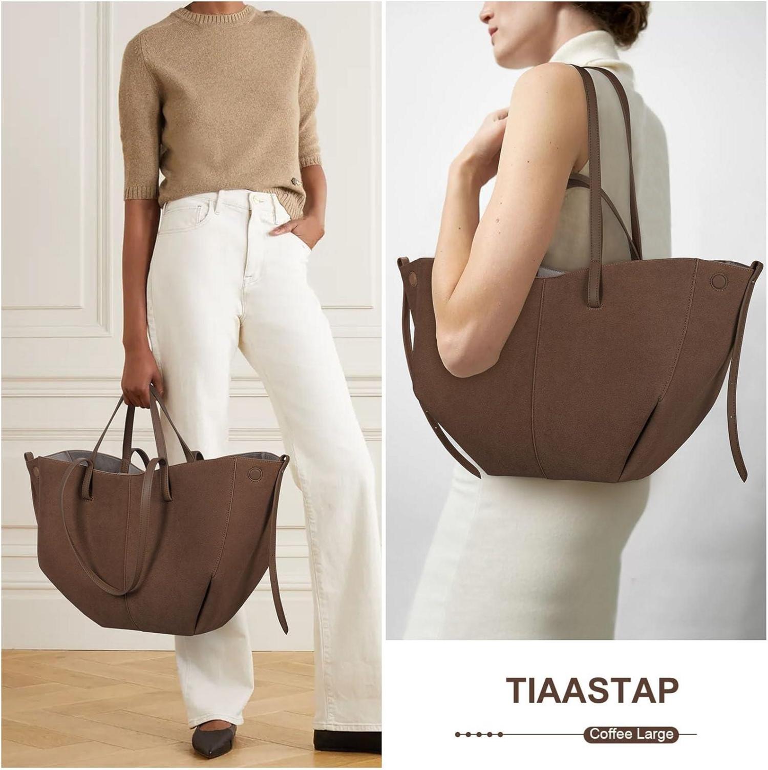 TIAASTAP Tote Bag Kunstleder Damen Groß Shopper