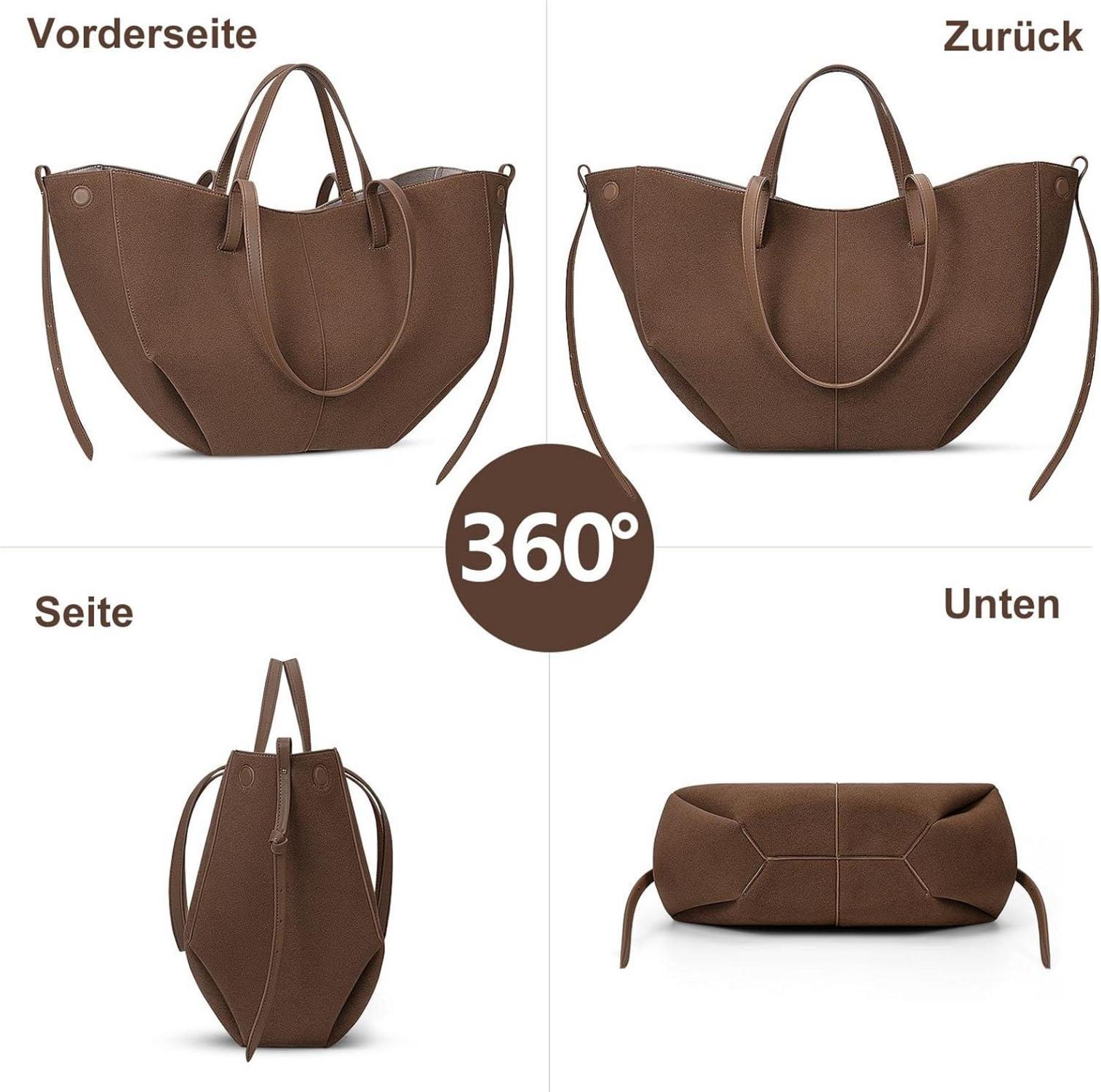 Große Tote Bag Kunstleder Handtasche Damen Elegante Schultertasche