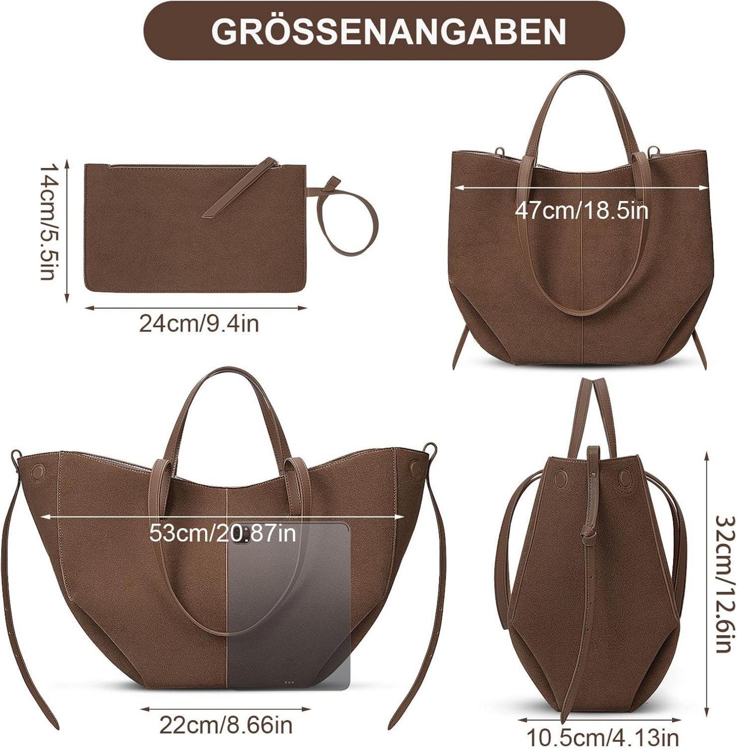 TIAASTAP Kunstleder Tote Bag Damen Groß Shopper Tasche Elegante