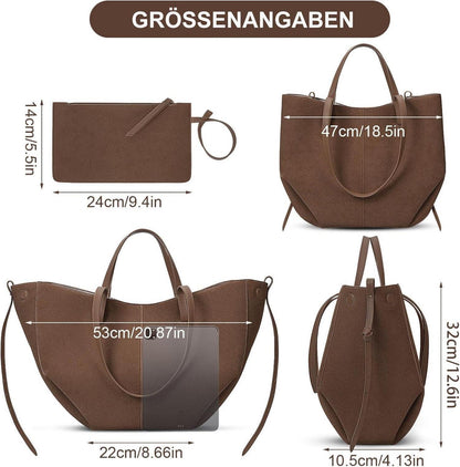 TIAASTAP Kunstleder Tote Bag Damen Groß Shopper Tasche Elegante