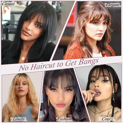 Natürlicher Pony Clip aus Echthaar – Aschblond