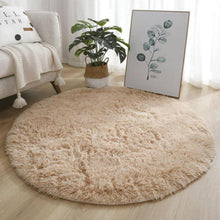 Runder Hochflor Teppich Flauschig Weich 180cm Camel