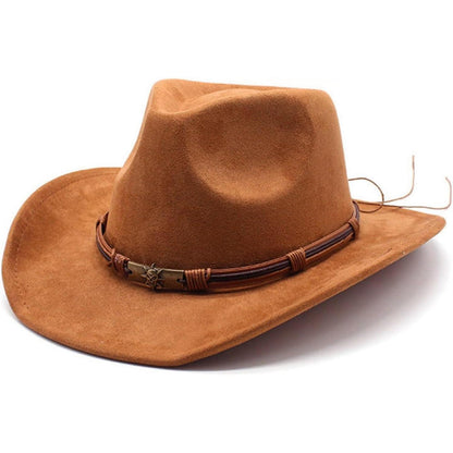 Cowboyhut Damen Herren - Westernhut mit Seildeko in Lederoptik
