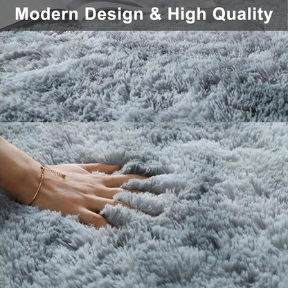 Runder Hochflor Teppich Sky Blue 180cm