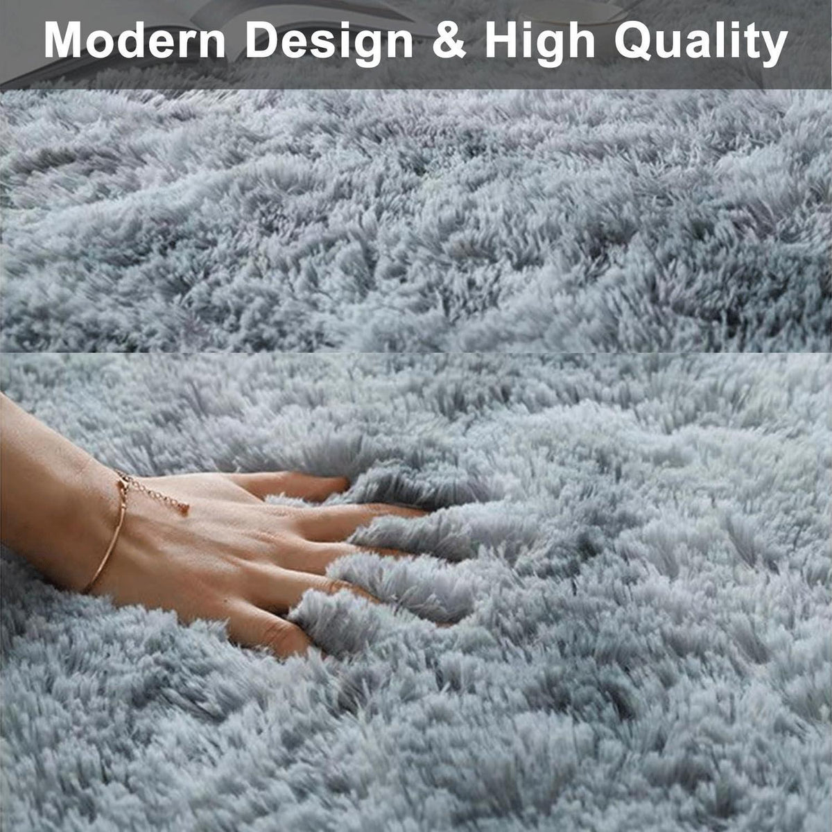 Runder Teppich Grün 180cm – Flauschiger Wohnzimmerteppich Modern