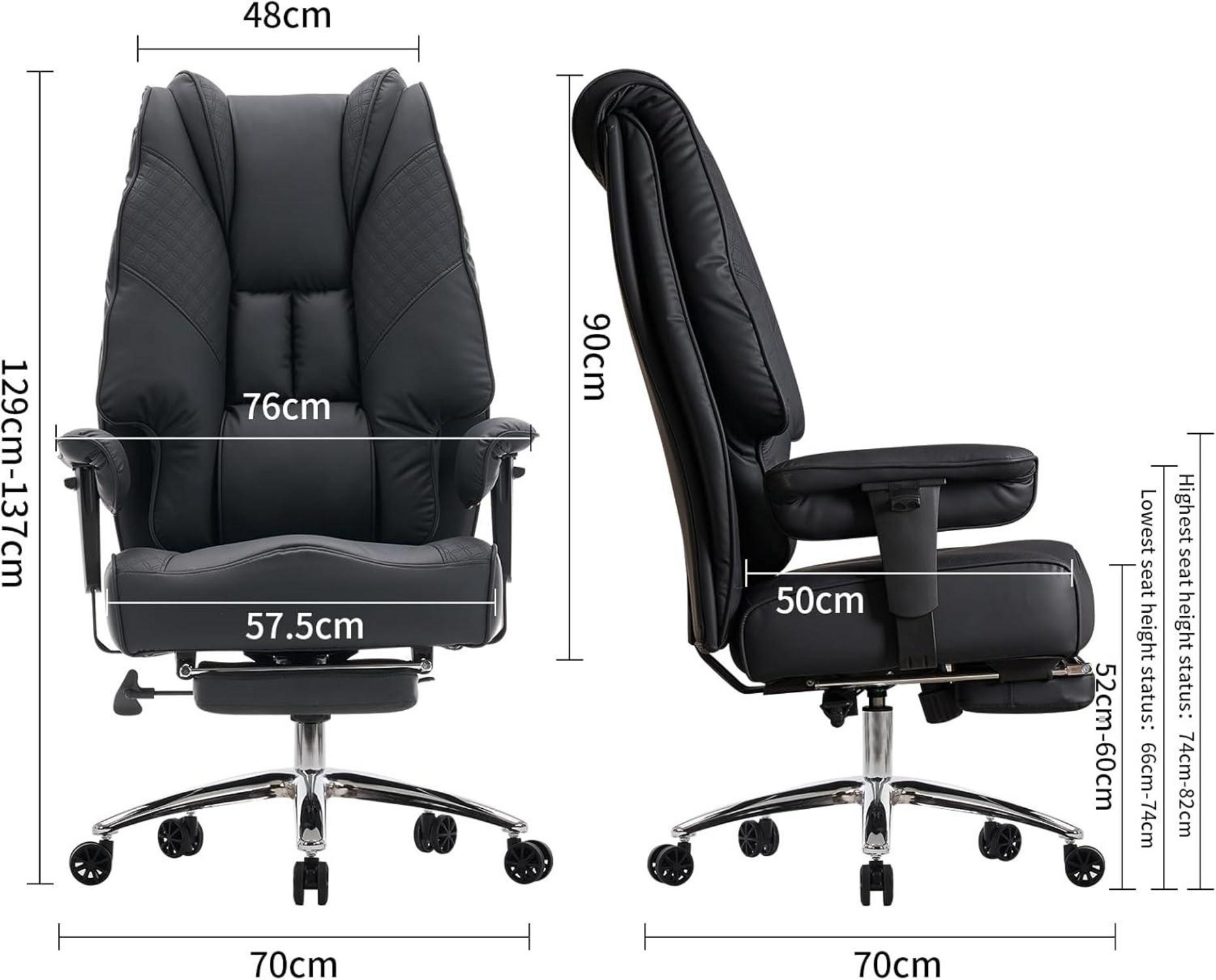 XXL Bürostuhl Ergonomisch mit Hoher Rückenlehne und Breitem