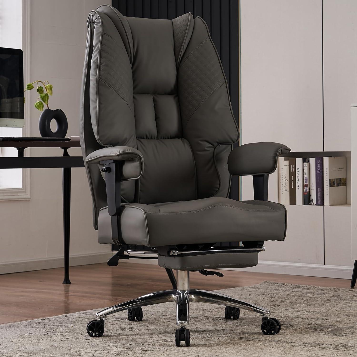 Ergonomischer Chefsessel mit hoher Rückenlehne und breitem Sitz, PU