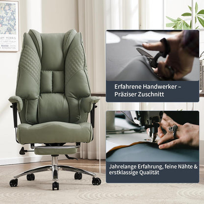 Ergonomischer Bürostuhl mit Hoher Rückenlehne und Verstellbaren Armlehnen PU