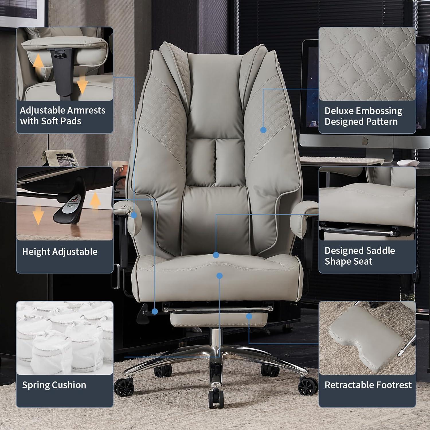 Ergonomischer Bürostuhl mit hoher Rückenlehne und verstellbaren