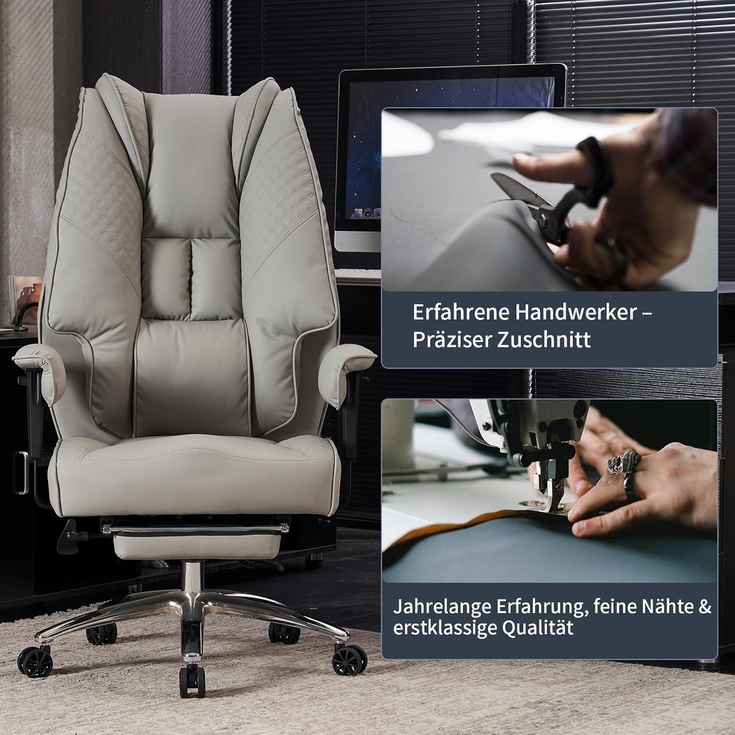 Ergonomischer Bürostuhl mit Hoher Rückenlehne Breiter Sitz Höhenverstellbar MAX