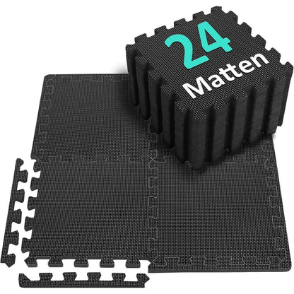 Bodenschutzmatte Fitness Set 24 Matten 2.22 Qm Schwarz