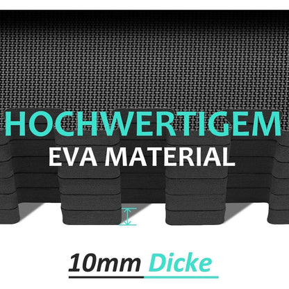 Bodenschutzmatte Fitness Set 24 Matten 2.22 Qm Schwarz