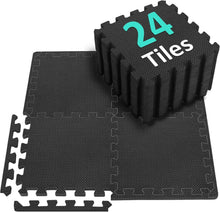 Fitness Bodenschutzmatte Set 24 Puzzlematte rutschfest, Eva Sportmatte