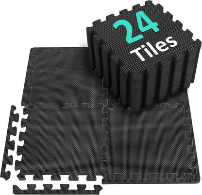 Fitness Bodenschutzmatte Set 24 Puzzlematte rutschfest, Eva Sportmatte