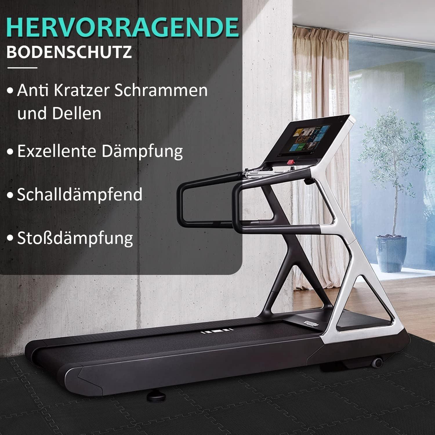 Fitness Bodenschutzmatten Set 24/36/48 Puzzlematte Eva rutschfest - Schwarz