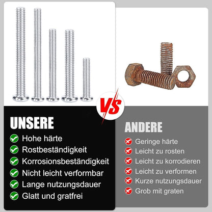 Schrauben Set M2-M5, 1320 Teile, Linsenkopf, Muttern & Scheiben