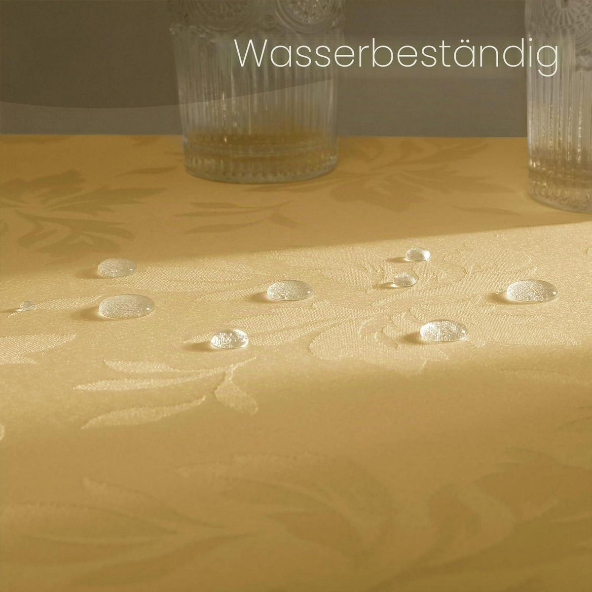 Runde Tischdecke Gold Romanstil 160cm – Abwaschbar & Jacquard