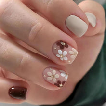 Kurze Eckige Kunstnägel Blumen Künstliche Nägel Rosa 24Stk