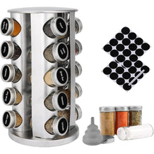 EHIOG Rotierendes Gewürzregal mit 20 Gewürzgläsern