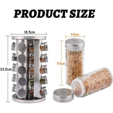 EHIOG Rotierendes Gewürzregal mit 20 Gewürzgläsern