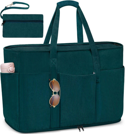 Große Strandtasche Damen Cord Schultertasche Reißverschluss 45L