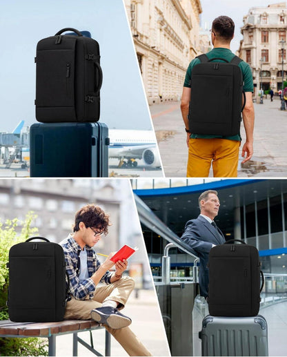 Reiserucksack Handgepäck 45L Laptop Backpack Schwarz