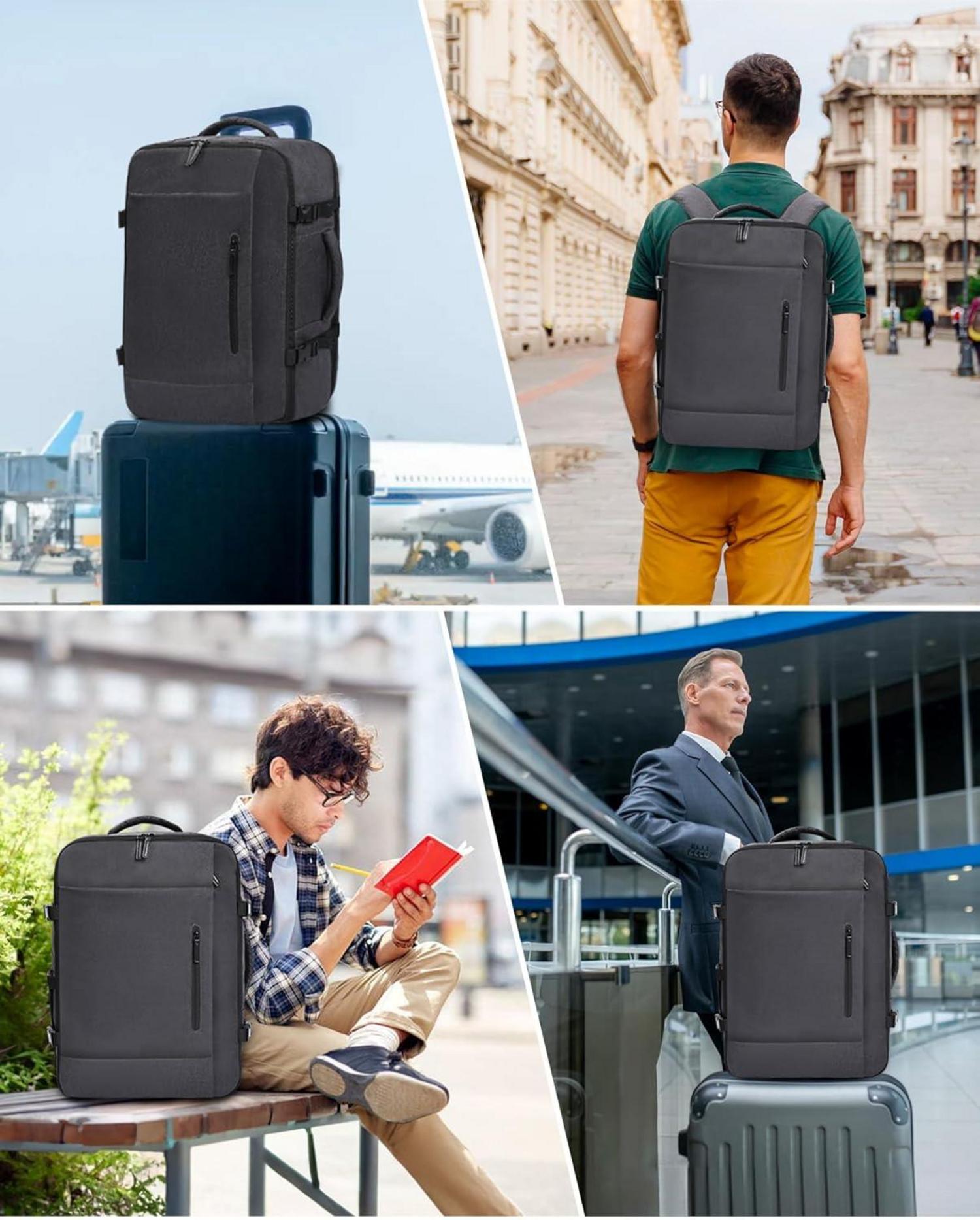 40L Travel Backpack Handgepäck Rucksack 17 Zoll Laptop dunkelgrau