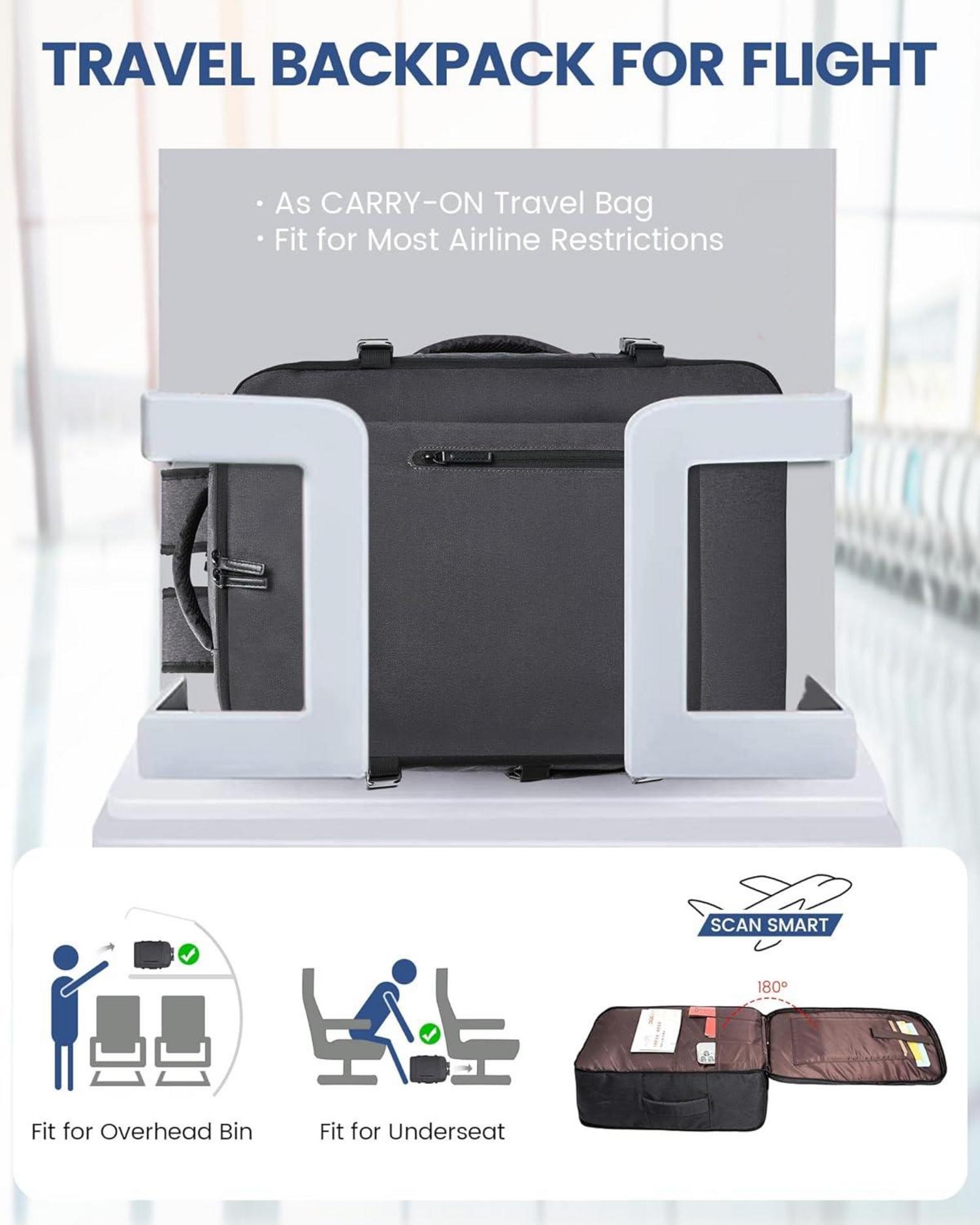 45L Reiserucksack Handgepäck Flugzeug Groß Laptop Rucksack