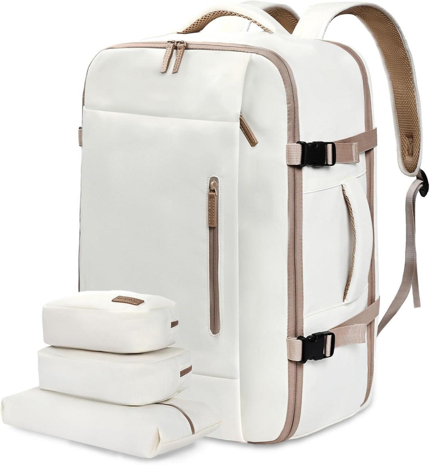 Reiserucksack Schwarz 40L Handgepäck Rucksack Packing Cubes 17 Zoll