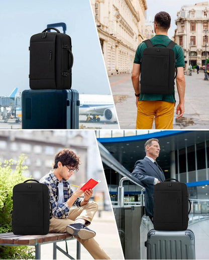 Handgepäck Rucksack 45x36x20 Reiserucksack 15,6 Zoll Schwarz