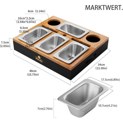 Couchbar Holz mit Snackschalen – Beistelltisch für Snacks & Getränke