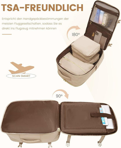 17.3 Zoll Rucksack Damen Handgepäck Reiserucksack Laptop Carry On Luggage