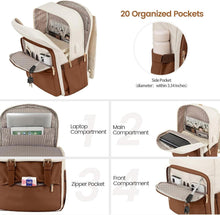 LOVEVOOK Damen Rucksack Braun 15,6 Zoll Laptop Wasserdicht