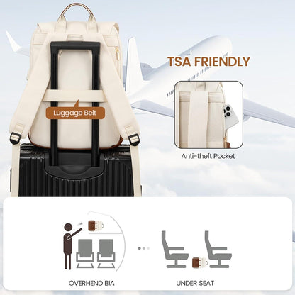 Rucksack Damen Braun Wasserdicht 15,6 Zoll Laptop Daypack Arbeit Uni Reise