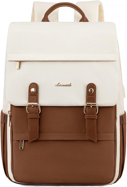 LOVEVOOK Rucksack Damen Braun wasserdicht 15,6 Zoll Laptop Daypack Arbeitsrucksack