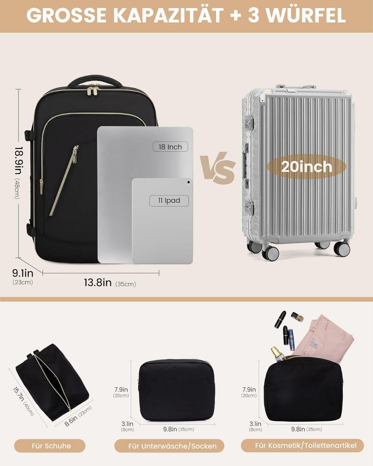 Reiserucksack Handgepäck 18 Zoll Laptop Rucksack